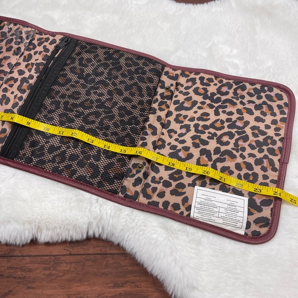 Nicole Miller N.Y. Fold Open Cosmetic Travel Bag Maroon - Picture 8 of 9